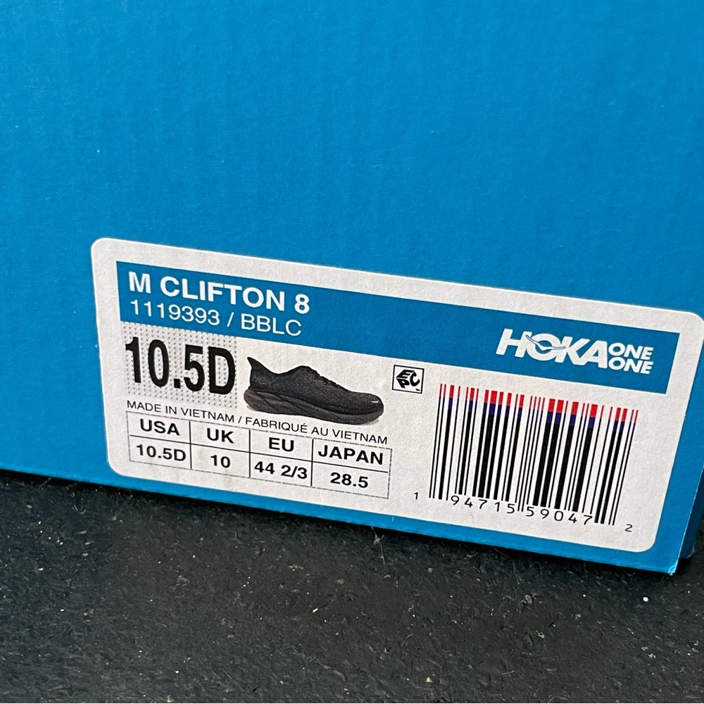 HOKA One One Clifton 8 mens size 10.5 D - Picture 8 of 8